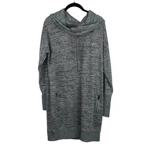 Athleta Hooded Knit Tunic Dress Size M Gray Heathered - Cozy Streetwear